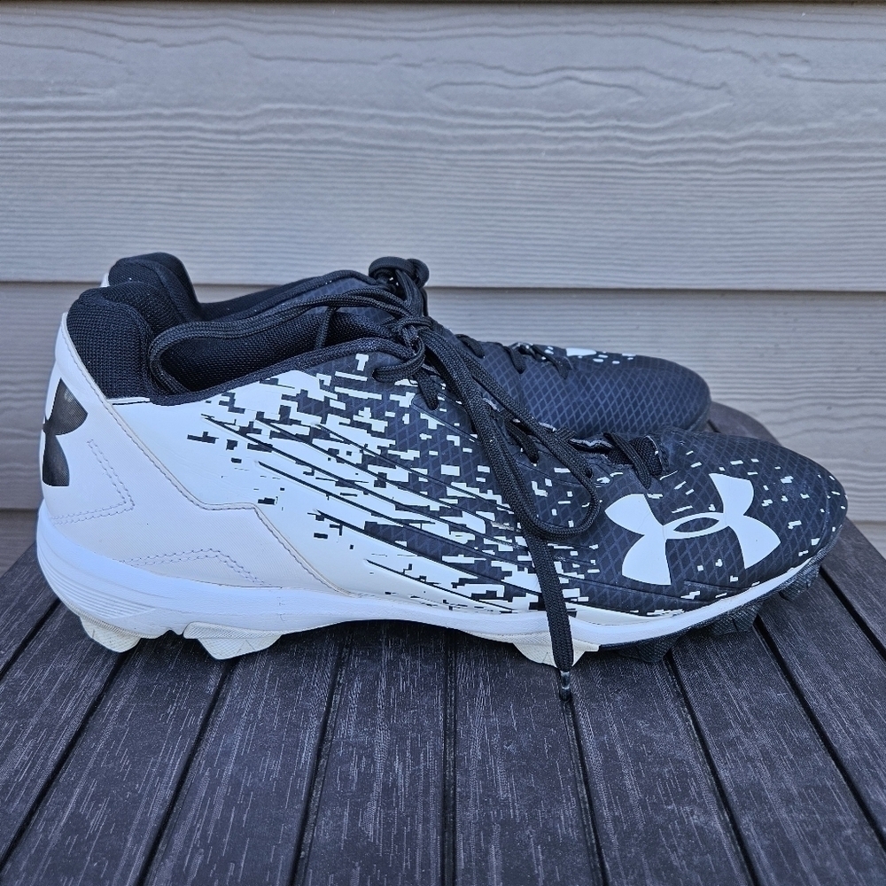 Under Armour Men's Leadoff Low RM Baseball Shoes Cleats Black White Size 12